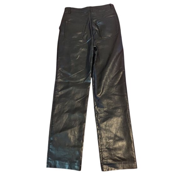 Aritzia Wilfred Melina Faux Leather Pants High Rise Straight Leg Minimal Vegan - Picture 3 of 10